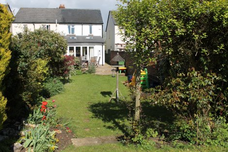 'half way down garden'